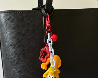 Toon Town Inspired Bag Charm – Vintage Cartoon Dog Pluto Keychain, Nostalgic Accessory