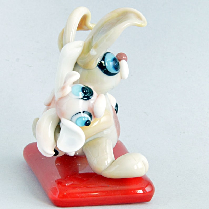 Lampwork Glass Focal Bead Glass Sculpture Collectible Izzybeads SRA Piggy Back HARE and Pig Focal Bead Pendant
