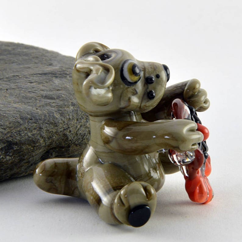 Handmade Lampwork Glass Sculpture Bead DREAM CATCHER Focal Bead Sculpture Flameworked Glass Bead