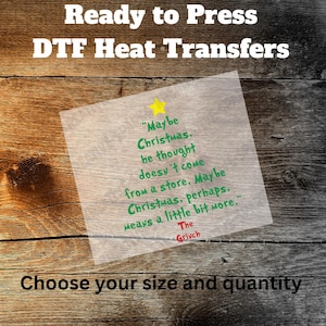 DTF Heat Transfer - Ready to press - Grinch word Tree