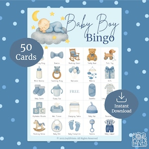 Bingokaarten voor pasgeborenen - Ideeën voor babyshowers | Afdrukbare bingokaarten voor babyshowers | Afdrukbare games direct downloaden | Digitale download