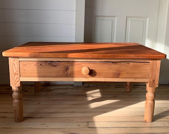 Reclaimed Coffee Table with Turned Legs