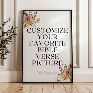 Arte mural personalizado con versículos bíblicos / Arte personalizado / Cita personalizada / Idea de regalo cristiano / Descarga digital imprimible