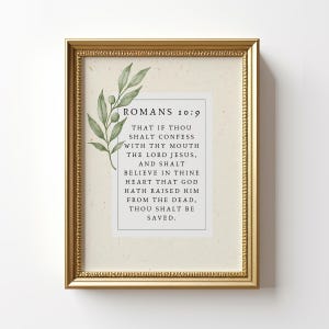 Romans 10:9 | Room Print Decor | Wall Art | Christian Wall Art | Bible Verse Gift | Inspirational Quote