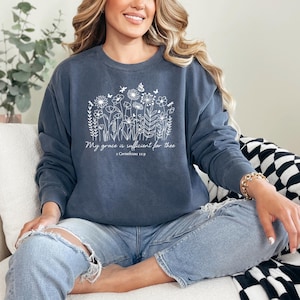 Meine Gnade ist ausreichend Sweatshirt | 2 Korinther 12,9 | Unisex christliches Top | Bibel Vers Kleidung | Inspirierendes Geschenk