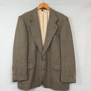 Vintage Oscar de la Renta Signature Hahnentritt Herren Blazer 42R Wolle Herrenbekleidung