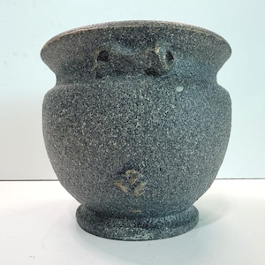 Vintage Studio Pottery Textured Stoneware Abstract Glaze Vessel MCM Earthy Decor