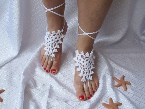 Items similar to Barefoot sandals or Fingerless gloves-hand and foot ...