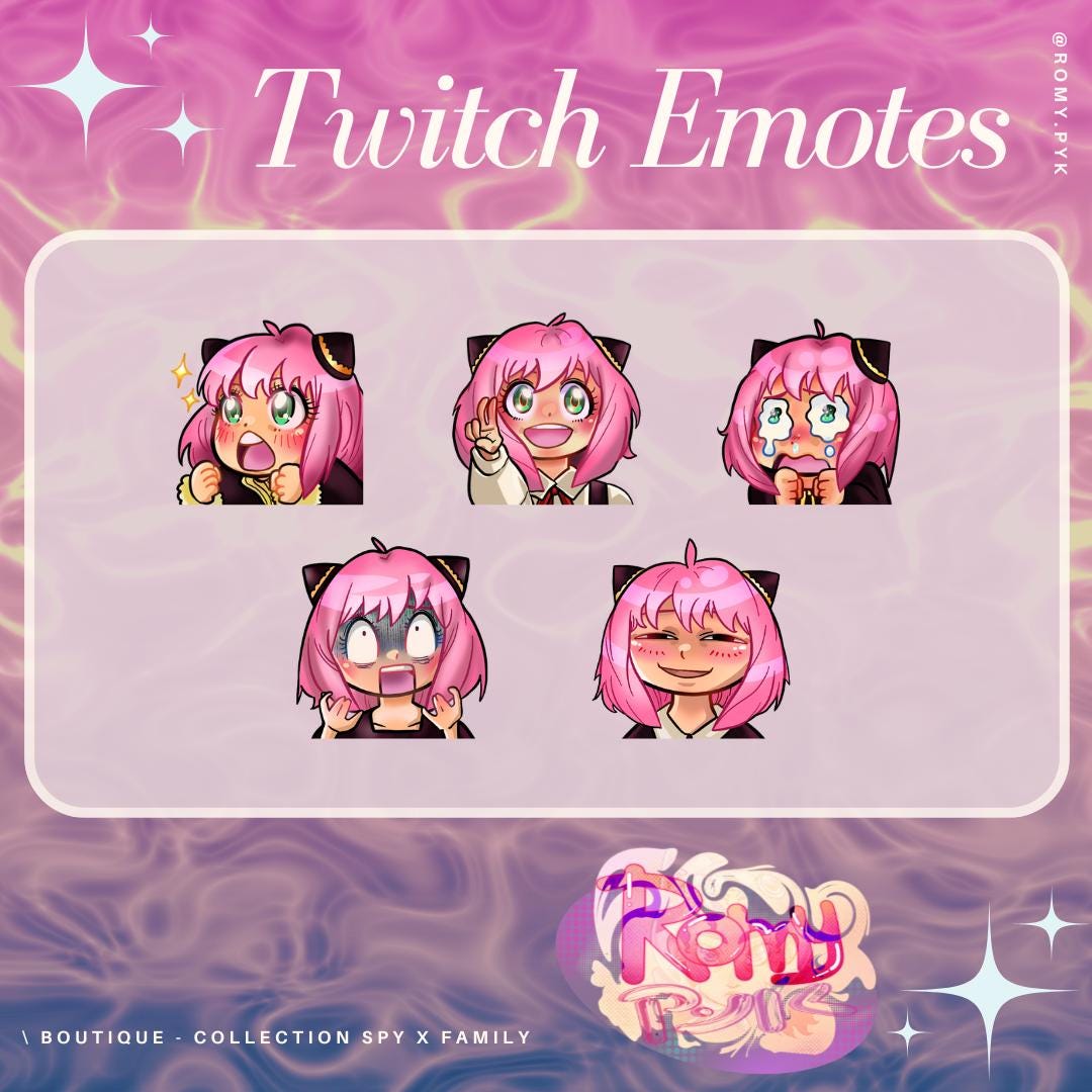 Spyxfamily, Anya, Twitch, Emote, Emotes, Twitch, Overlays, Banner ...