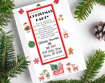 Cute Christmas Party Invitation Template