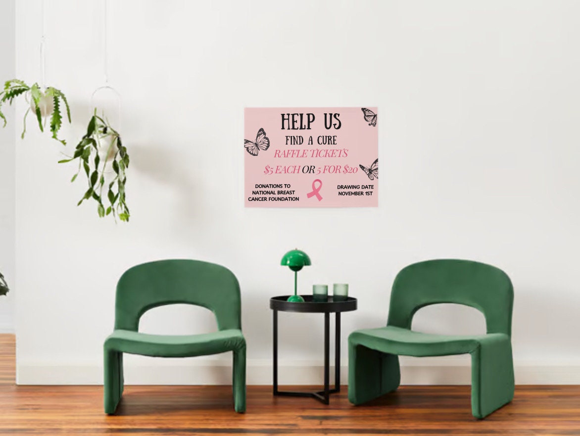 Breast Cancer Awareness Raffle Poster - Etsy