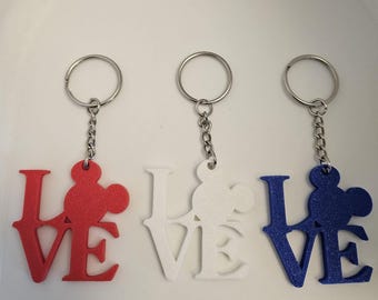 Mickey Mouse LOVE Keychain, Disney Inspired Gift