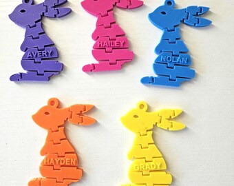 Custom 3D Printed Bunny Keychain: Flexible Rabbit Charm