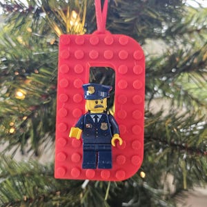 Custom LEGO Inspired Letter Tree Ornaments– Unique Holiday Decor for LEGO Lovers! Minifigures and Lego bricks NOT included.