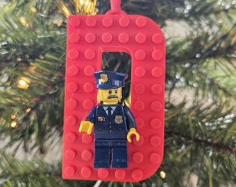 Custom LEGO Inspired Letter Ornament – 3D Printed Holiday Decor