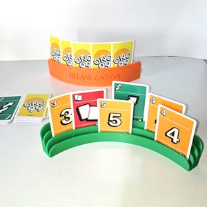 3 Tier Playing Card Holder, Custom Name and Color, Game Night Organizer