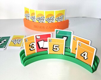 3 Tier Playing Card Holder, Custom Name and Color, Game Night Organizer