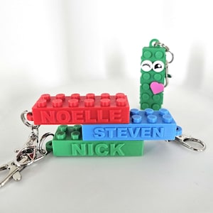 Custom Brick Name Keychain: Personalized Block Keychain, Fun Gift