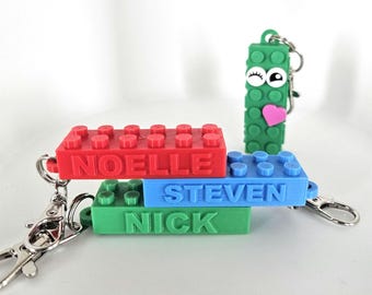 Custom Brick Name Keychain: Personalized Block Keychain, Fun Gift