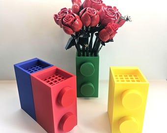 3D Printed Brick Vase for LEGO® Flower Bouquets