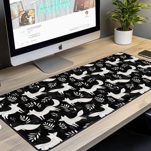 Whimsical Foxes Desk Mat | Nature-Inspired Mouse Pad | XL Mouse Matt | Accessories For Home & Office