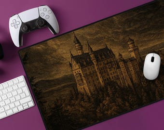 Gothic Castle Desk Mat: Large Dark Academia Art Mousepad