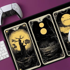 Mystical Magic Tarot Art Desk Mat: Gothic Office Decor