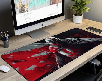 Crusader Knight Desk Mat: Red Medieval Templar Gaming Pad