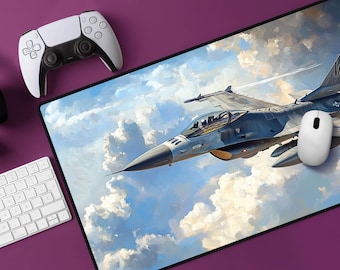 USA Kampfjet Schreibtischmatte: Militär Luftfahrt Kunst XL Mauspad