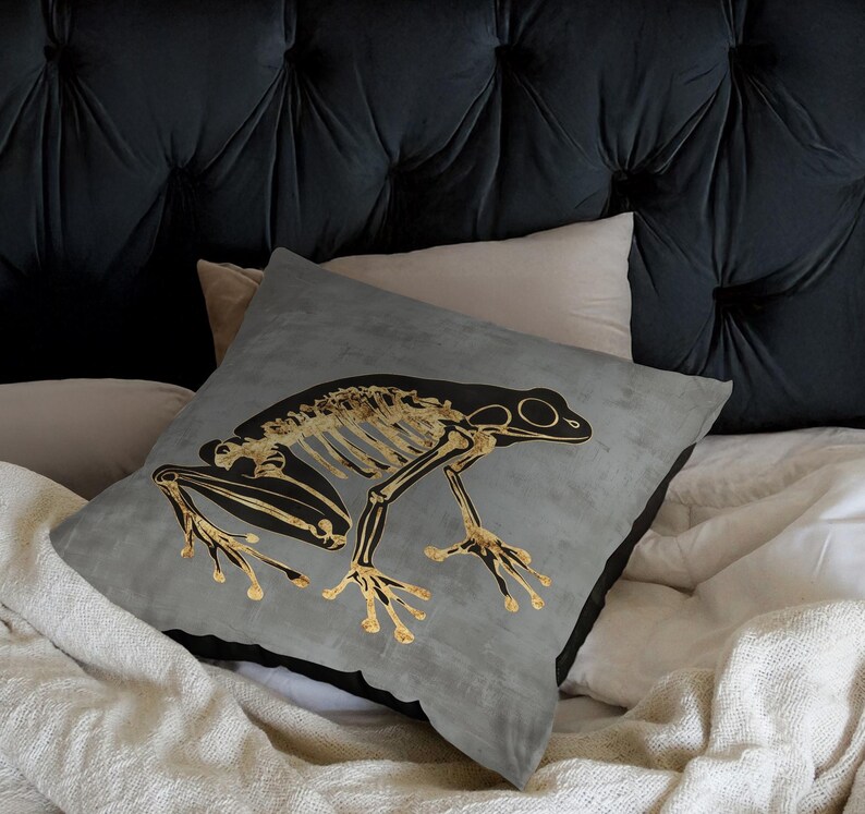 DarkAuraStore Frog Skeleton Throw Pillow - Thumbnail 5