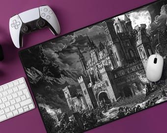 Fantasy Castle Desk Mat: Medieval Art History Mousepad