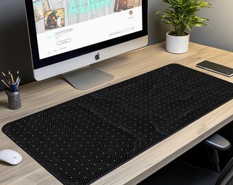 Wireframe Grid Desk Mat: Large Abstract Mousepad