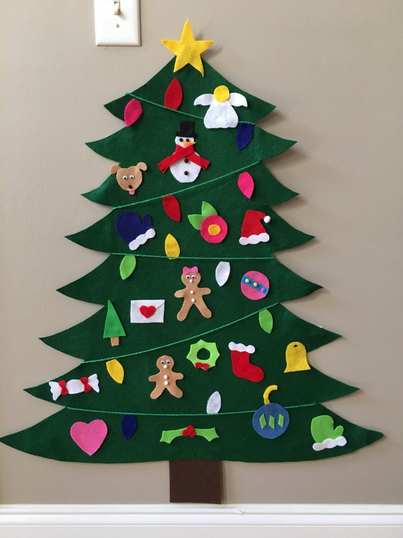 Felt Christmas Tree 20 different ornaments | Etsy