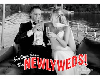 Greetings from the Newlyweds! postcard/thank you card template ONLY