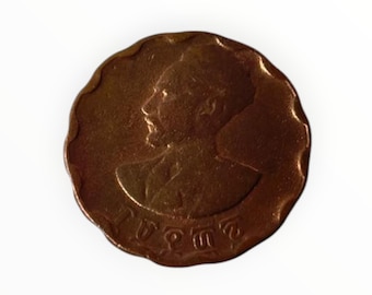 Vintage 1936 Ethiopian 25 Cent Coin from Emperor Haile Selassie’s Reign, Lion of Judah,  Old Collectors Coin, Rastafari Collectable