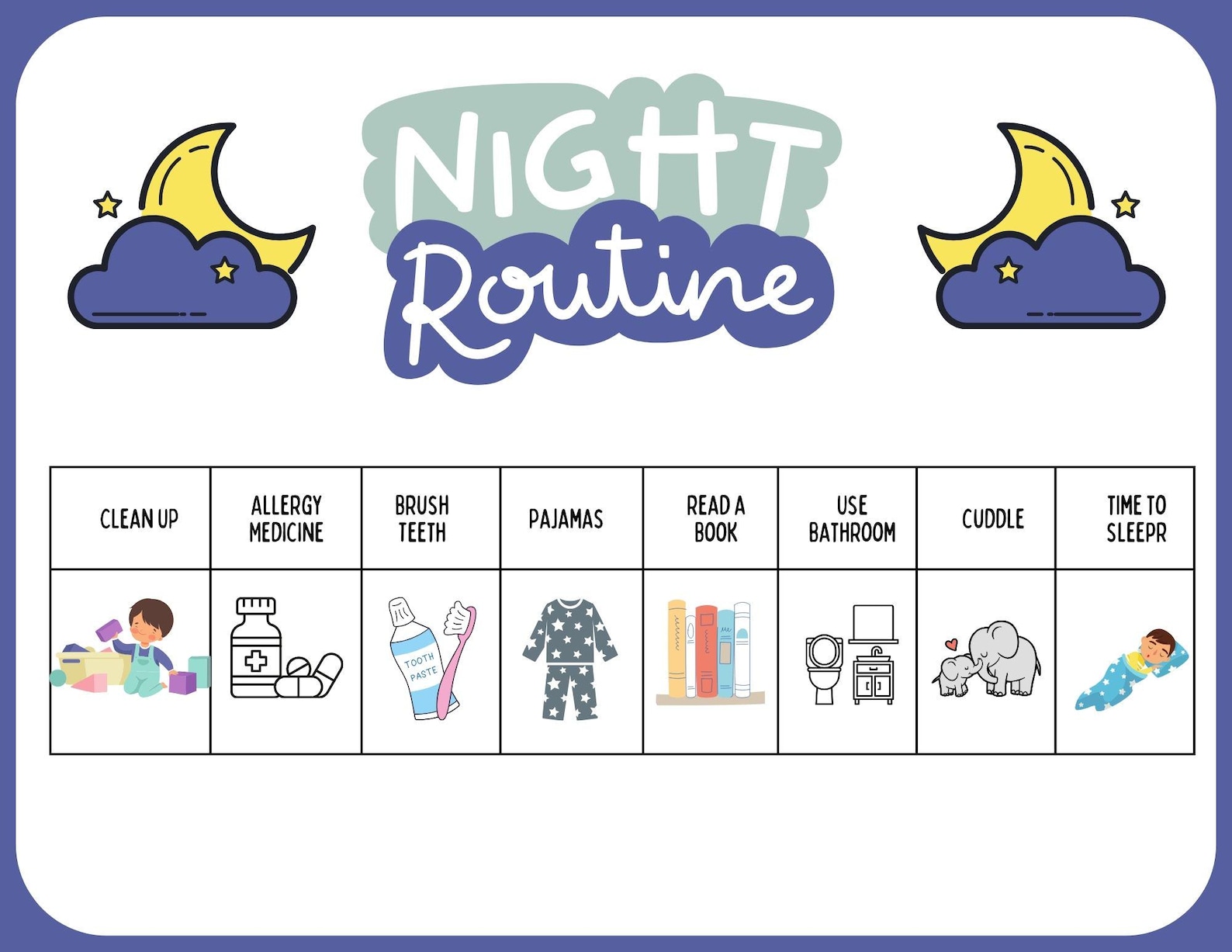 Morning And Night Routine Chart.pdf Morning & Night Routine Printable Charts for Kids - Etsy