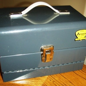 vintage office funk ... industrial RETRO hot METAL FILEBOX ... image 4