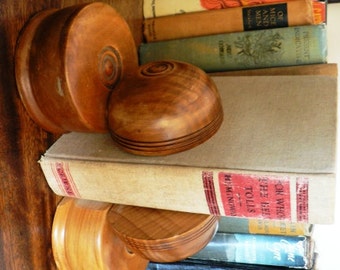 vintage office funk ... BOOKENDS DECO styled solid MAPLE wood  ...