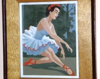 Retro PAINT by Number BALLERINA ... vintage wall art