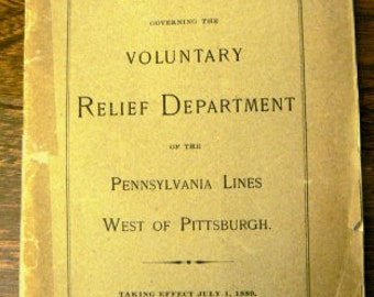 vintage Pennsylvania ephemera  ... REGULATIONS voluntary RELIEF DEPARTMENT 1901 ephemera  ...