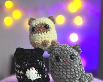 Gehaakte kat knuffel - amigurumi kat - zachte mollige kat - handgemaakt knuffeldier cadeau voor kattenliefhebbers - schattig kawaii kattendecor