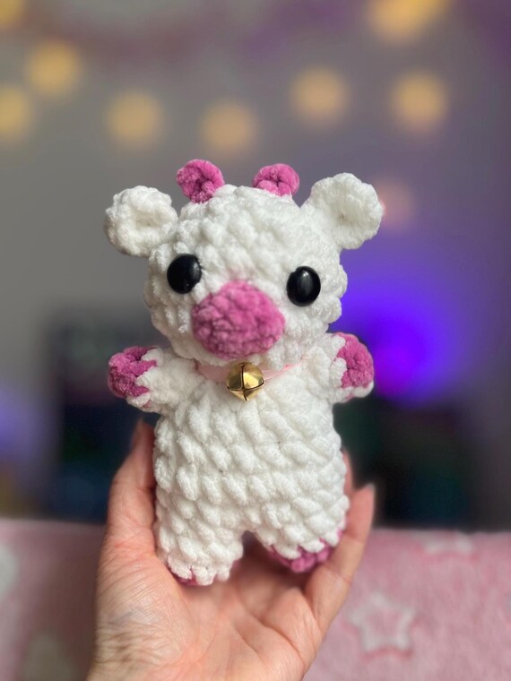 Mini Cow Amigurumi Plush Cute Crochet Cow Toy Soft Handmade - Main Image