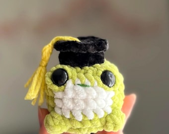 Graduation Frog Amigurumi Crochet - 2026 Graduation Class Plushie - Cute Gift Idea With Graduation Hat - Frog Lover Gift