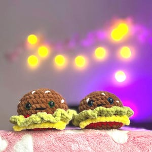 Crochet Cheeseburger Plush | Amigurumi Food | Funny Kawaii Burger Gift | Handmade Fast Food Plushie | Burger Lover Gift