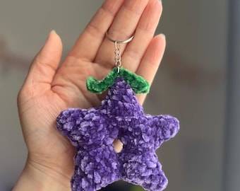 Stardrop ispirato a Stardew Valley Amigurumi - Portachiavi di peluche a forma di stella viola all'uncinetto - Grazioso giocattolo per videogiochi fatto a mano - Idea regalo per gamer