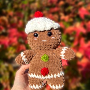 Gingerbread Man Amigurumi | Crochet Plush Gingerbread | Handmade Soft Holiday Plushie | Cute Gift Idea | Kawaii Cookie Doll
