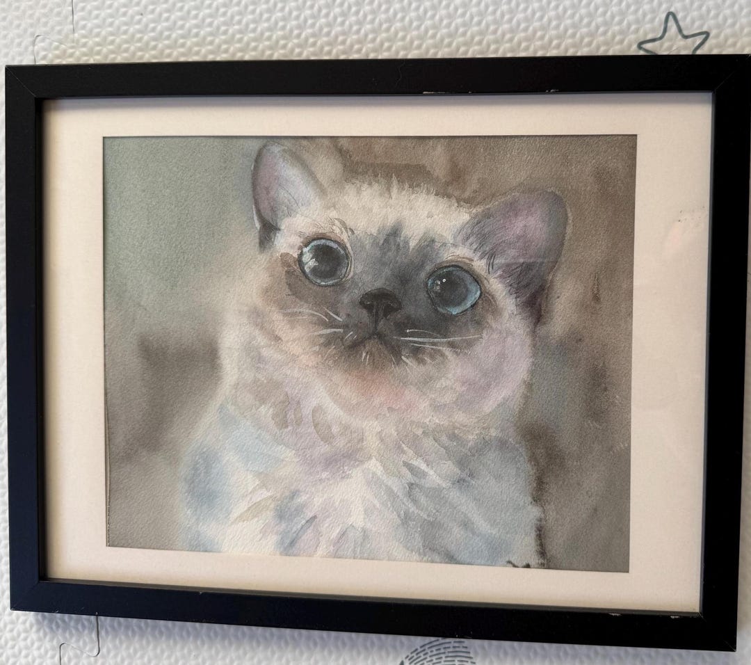 Custom Pet Portrait, Hand Painted Watercolor Dog or Cat Portrait From ...