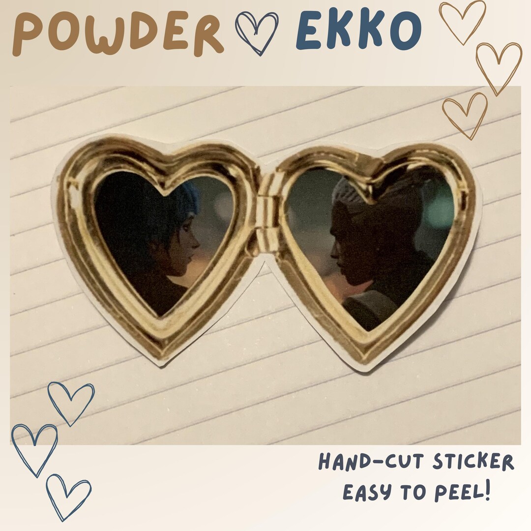 Powder / Jinx & Ekko Heart Lockets Sticker Arcane Stickers, Timebomb ...