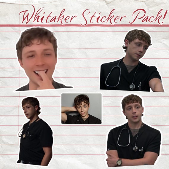 Dr. Dennis Whitaker Sticker Pack | The Pitt Gift, TV Show Merch, Gerran Howell Stickers
