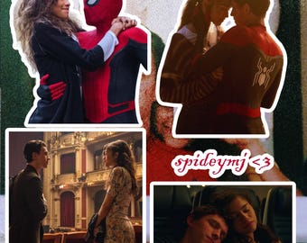 SpideyMJ Sticker Pack | 4 x 4 in | Spiderman Brand New Day 2026 Fan Gift, Zendaya & Tom Holland | Peter Parker, Michelle Jones-Watson Merch